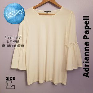 🍂 Adrianna Papell Ivory Bell Sleeve Blouse